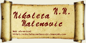 Nikoleta Malenović vizit kartica